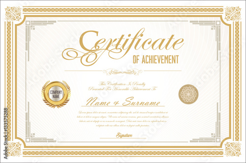 Certificate retro design template 