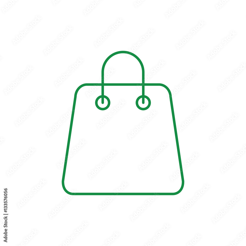 shop handle bag sale retail sign line vector icon green on white background shop handle bag sale retail sign line vector icon green on white background