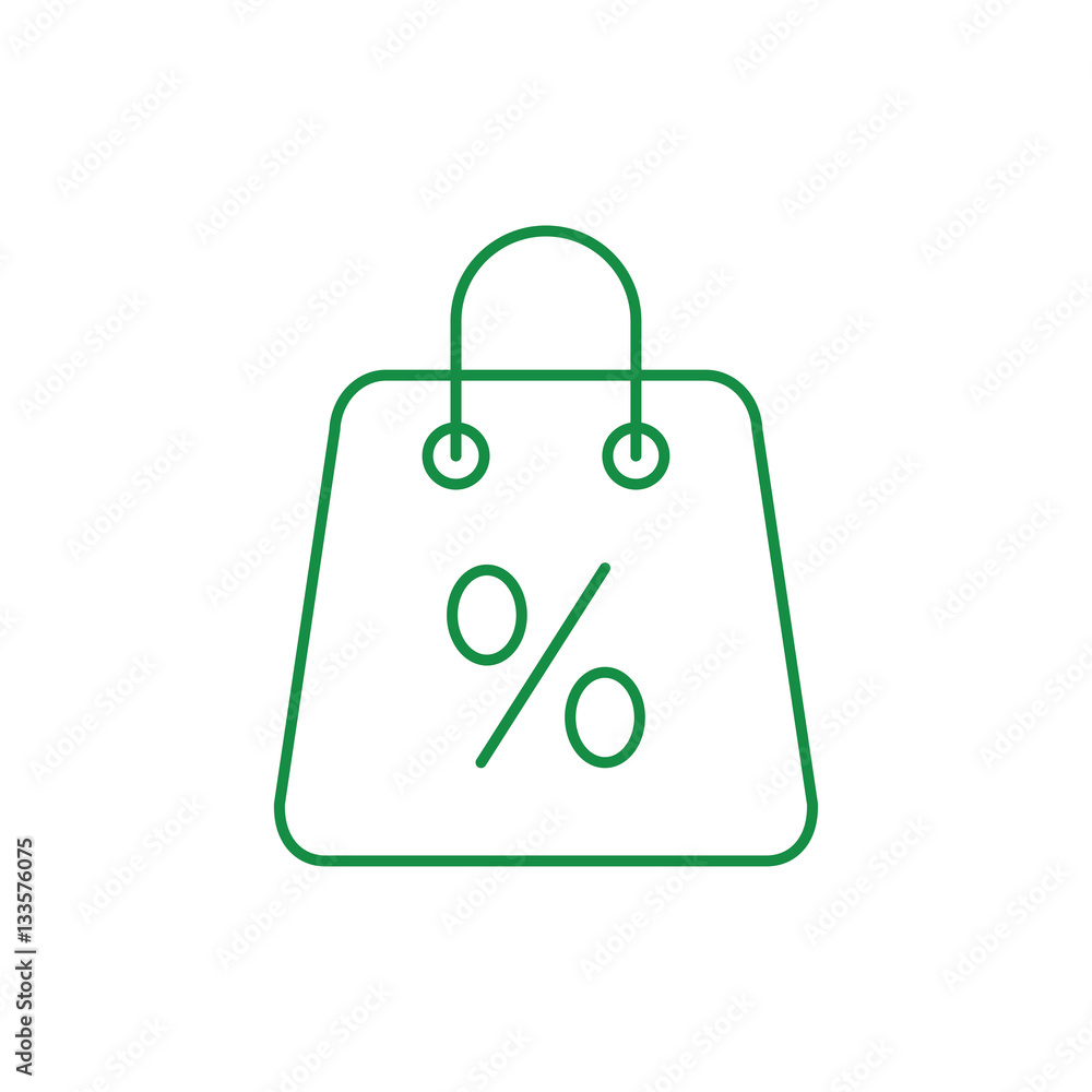 shop handle bag shopping sale store package line vector icon green on white background shop handle bag shopping sale store package line vector icon green on white background