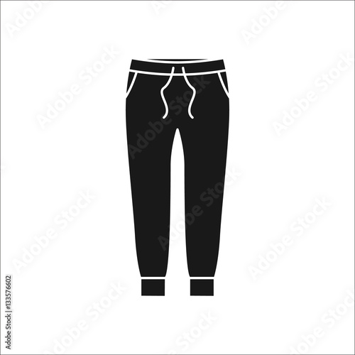 Joggers trousers or pants simple silhouette icon on background