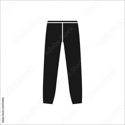 Joggers trousers or pants simple silhouette icon on background