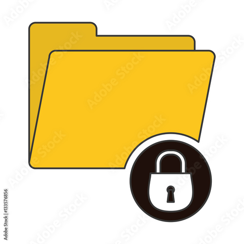 folder with padlock icon over white background. vector illustration