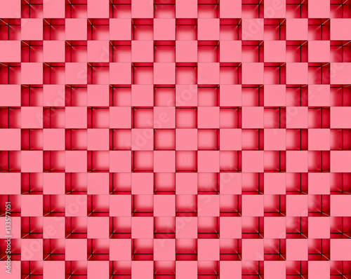 3D Red Cubes Abstract Background Wallpaper Illustration