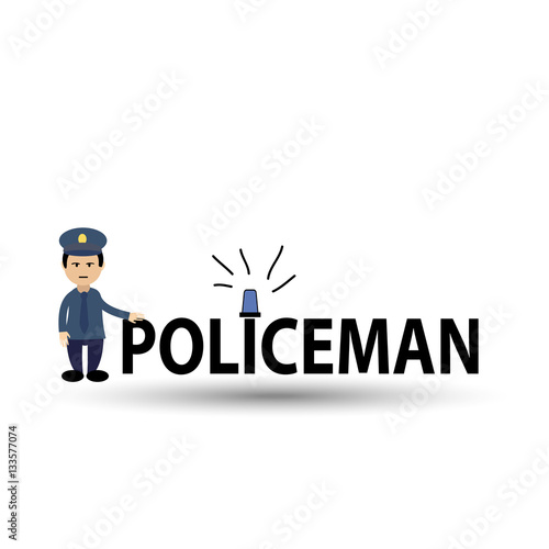 Police officer avatar illustration. Trendy policeman icon in flat style.