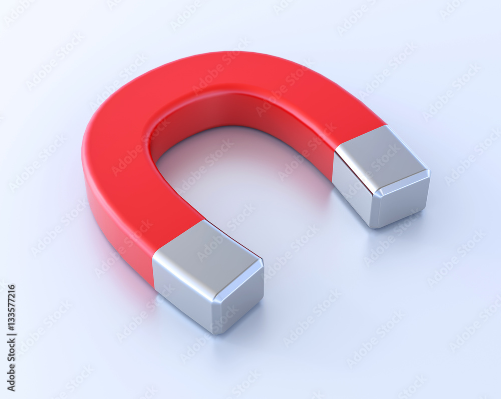 3D Isolated Red White Magnet Attraction Illustration 3D Isolated Red White Magnet Attraction Illustration