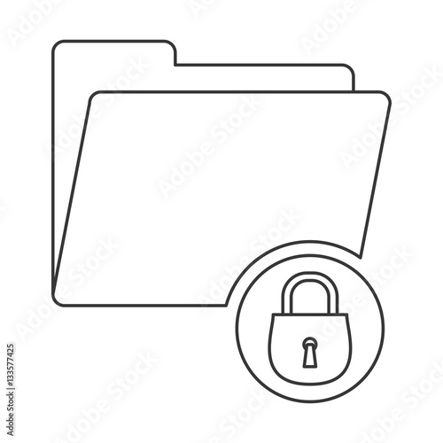 folder with padlock icon over white background. vector illustration
