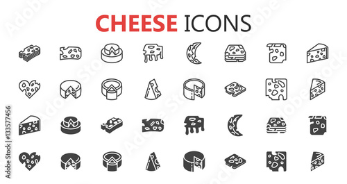 Simple modern set of cheese icons. Premium symbol collection. Vector illustration. Simple pictogram pack.