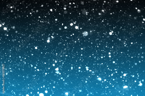 Gradient Dark Blue abstract background with snow