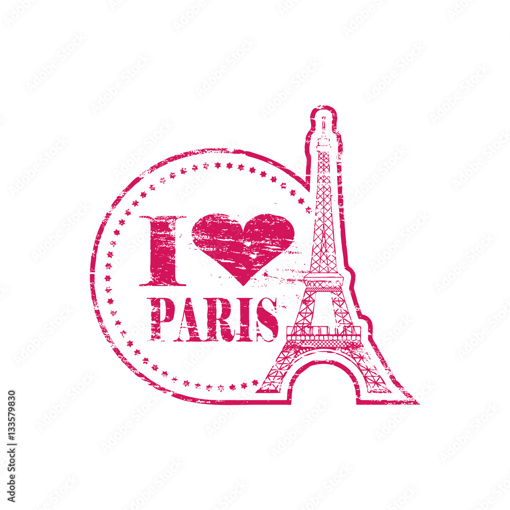 I Love Paris Stamp