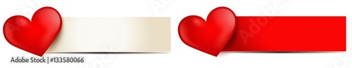 Banner Set mit Herzen - Vorlage