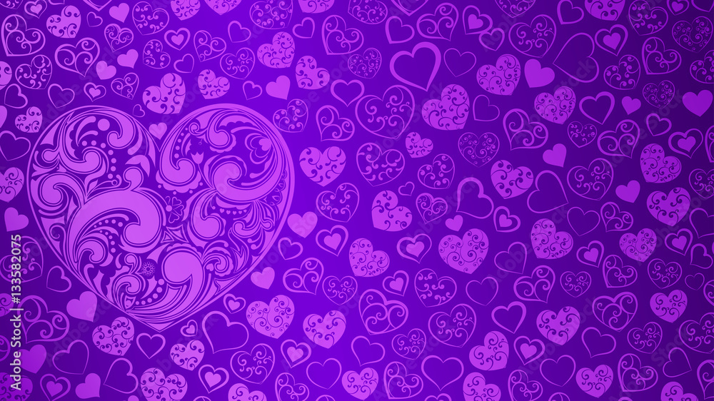 Background of hearts with swirls Background of hearts with swirls