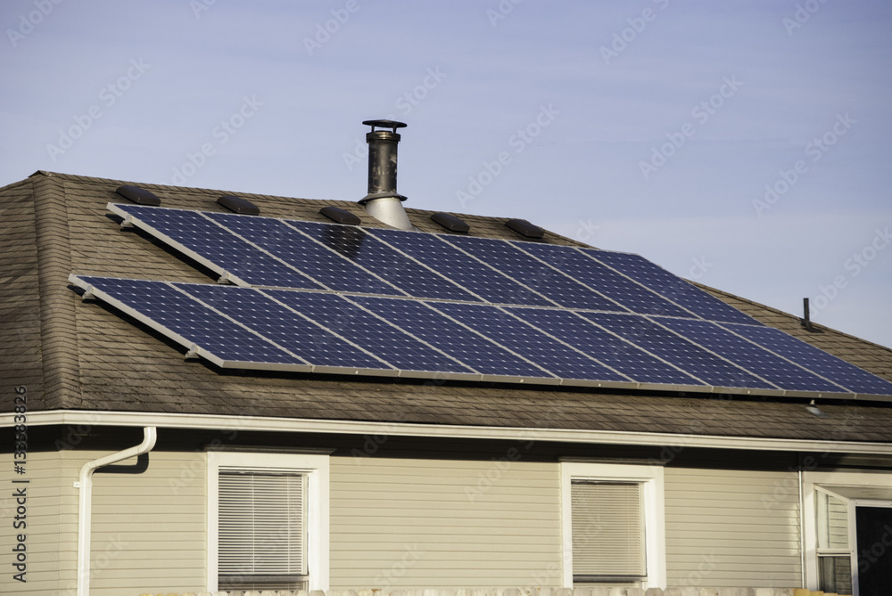 Fototapeta premium Solar panels on the roof of a home