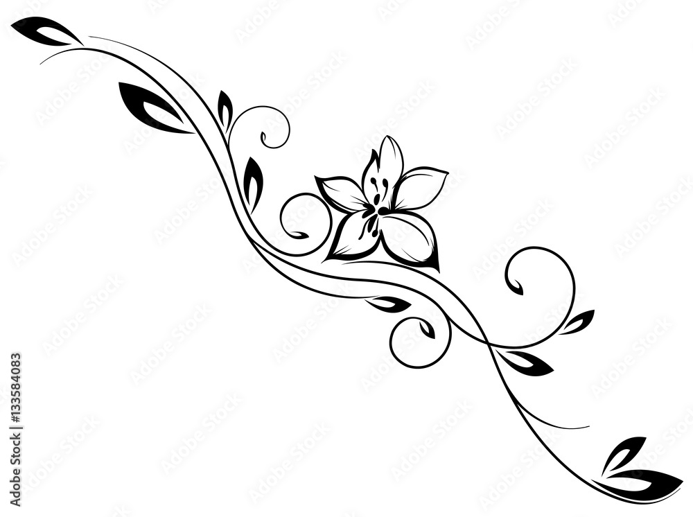 Flower Swirl design Tattoo Vector Stock Vector | Adobe Stock