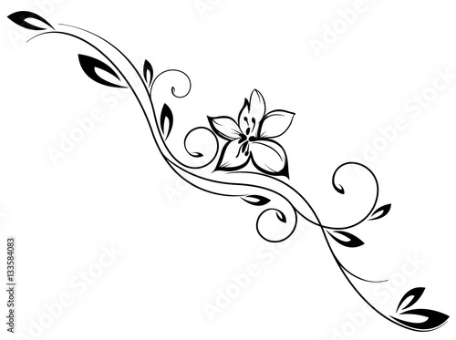 Flower Swirl design Tattoo Vector
