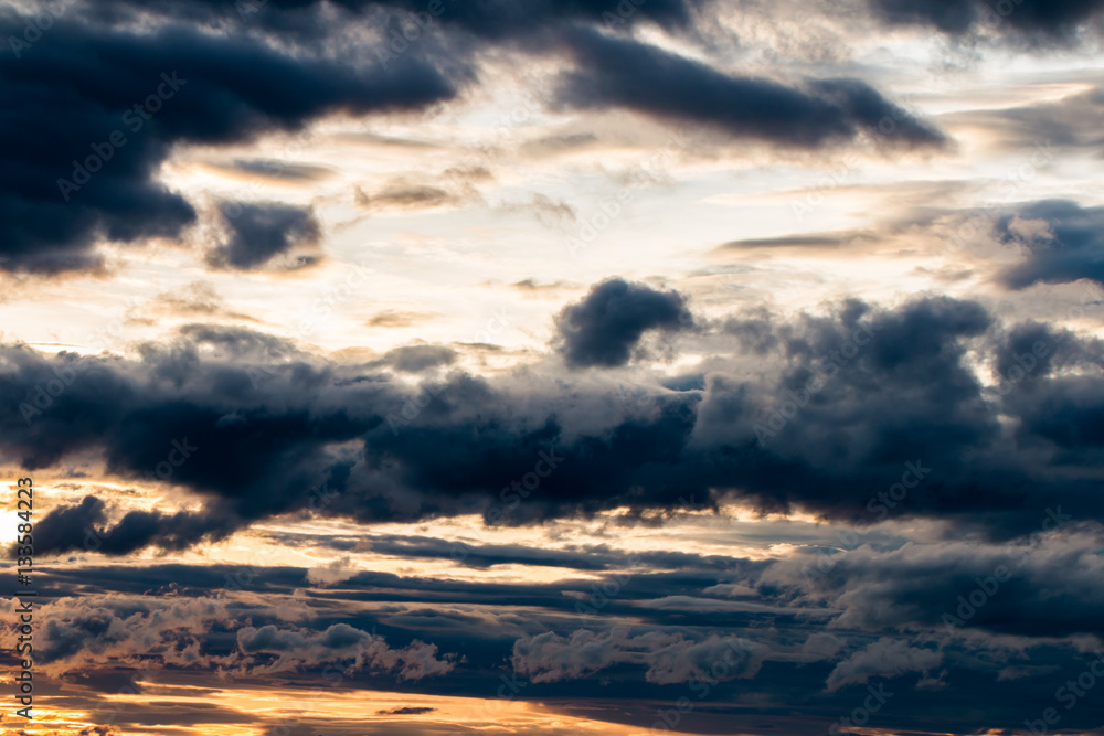 Fototapeta premium colorful dramatic sky with cloud at sunset