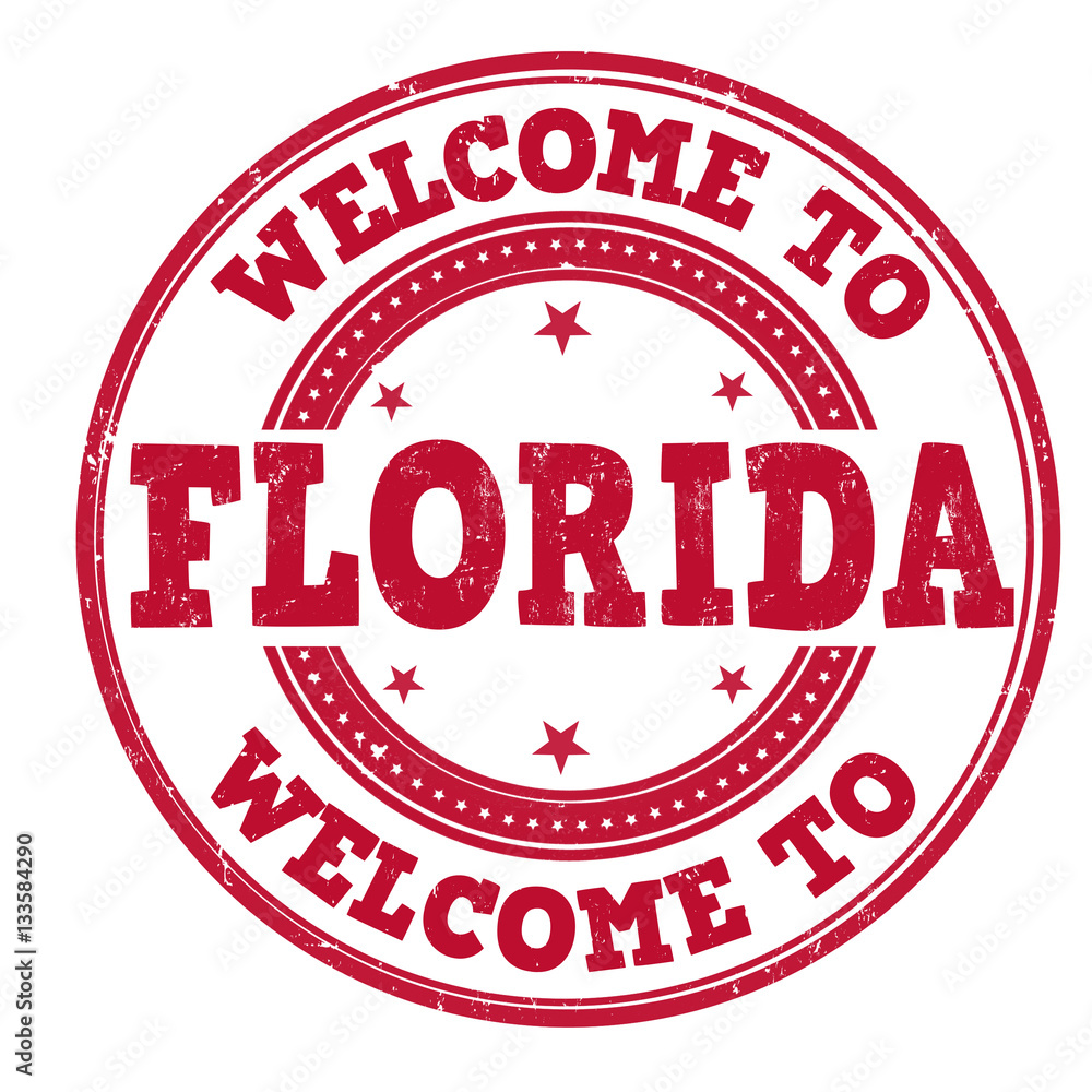 Welcome to Florida sign or stamp
