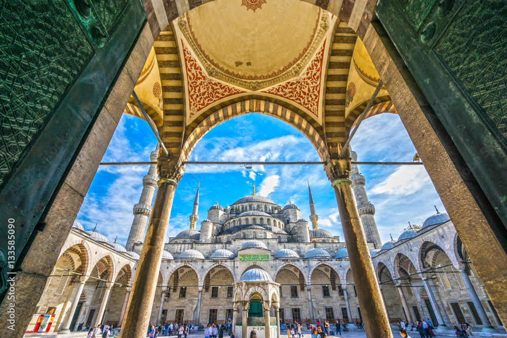 Obraz premium The Blue Mosque, (Sultanahmet Camii), Istanbul, Turkey.