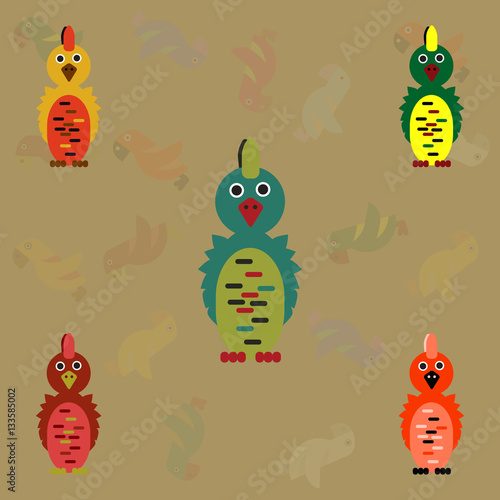 Cockatoo set, Parrots collection
