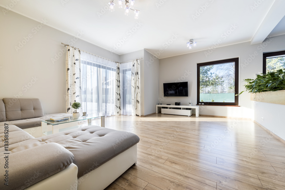 Interior modern living room with wooden floor Interior modern living room with wooden floor