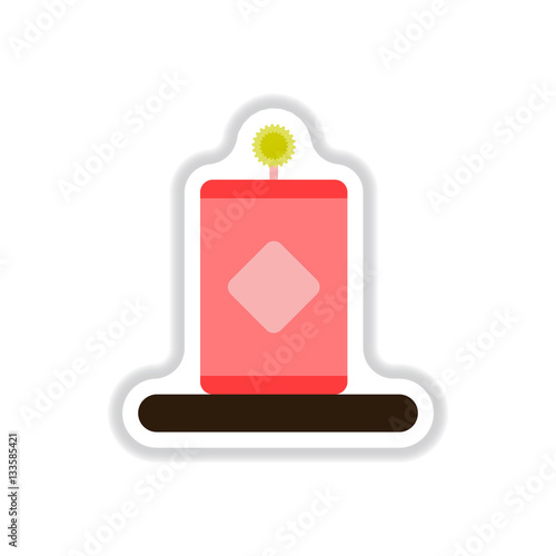 Vector illustration of Chinese new year celebration in paper sticker style little plant