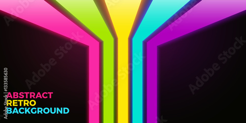 Vector vivid bright background with colorful neon lines
