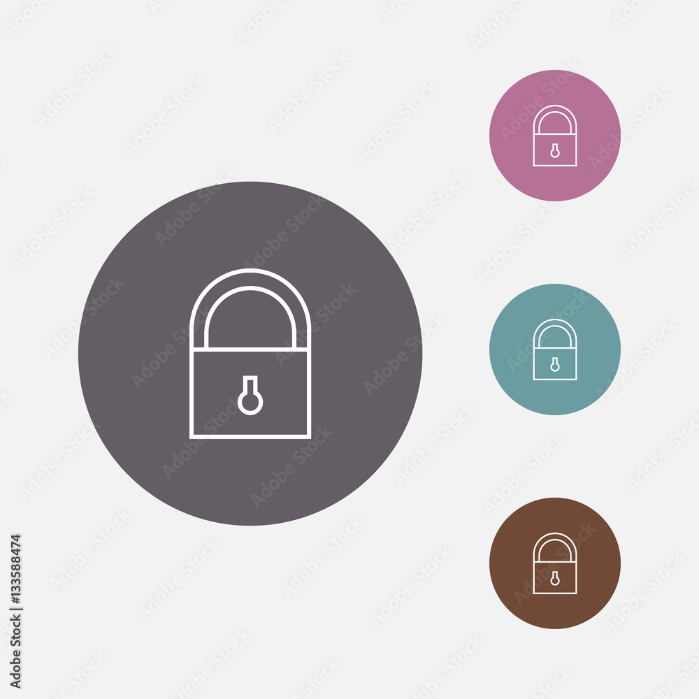lock outline icon illustration