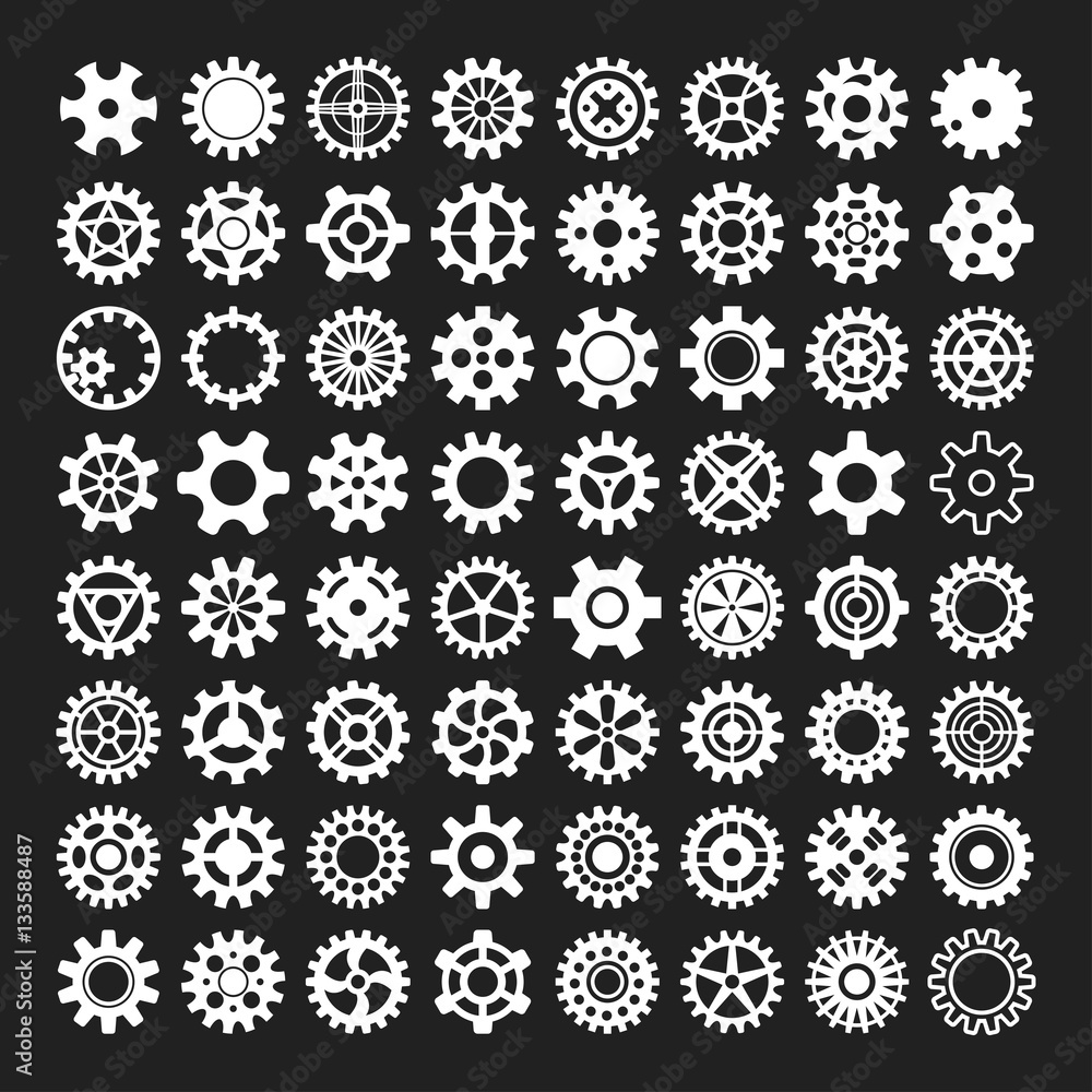 Gear icons isolated vector illustration. Gear icons isolated vector illustration.