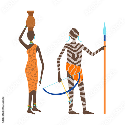 Maasai african people vector.