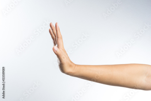 hand with stop gesture