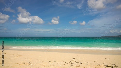 Wallpaper Mural Beach, sea, sand,wave. Tropical beach, blue sky, clouds. Seascape ocean and beautiful beach paradise.Philippines Boracay. 4K video Travel concept Torontodigital.ca