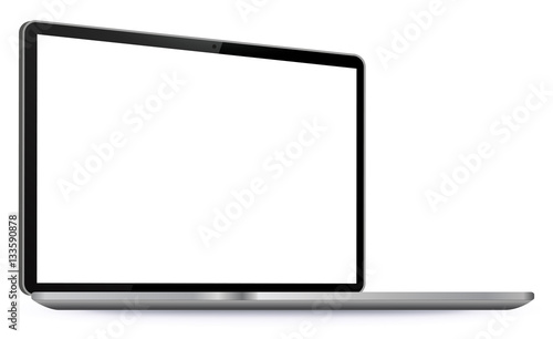 Laptop Computer With Blank Screen Isolated On White Background
