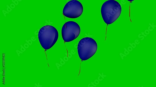 balloons flying from the bottom up on a green background