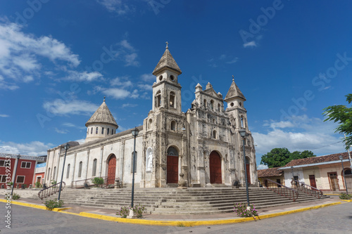 Granada, Nicaragua – December 21, 2016: Guadalupe Church view with la Calzada, the most touristic street in Nicaragua