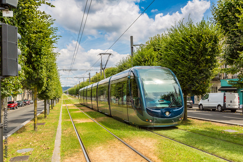 Modern city tram in Bordeaux
