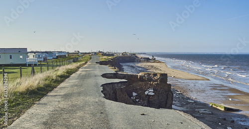 Fototapeta Coastal erosion of the cliffs at Skipsea, Yorkshire