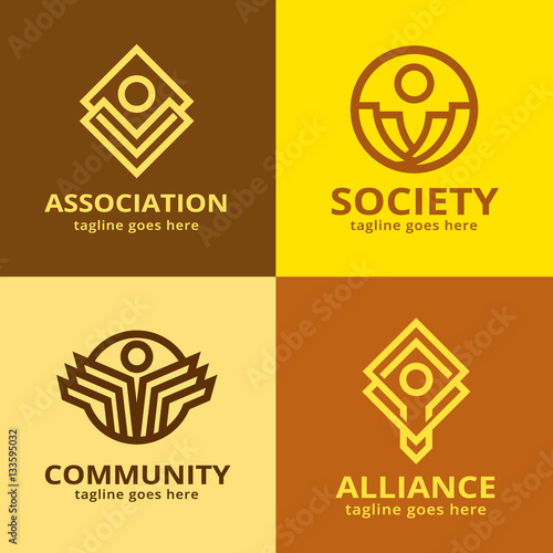 Abstract People Pack Logo Template Design Vector