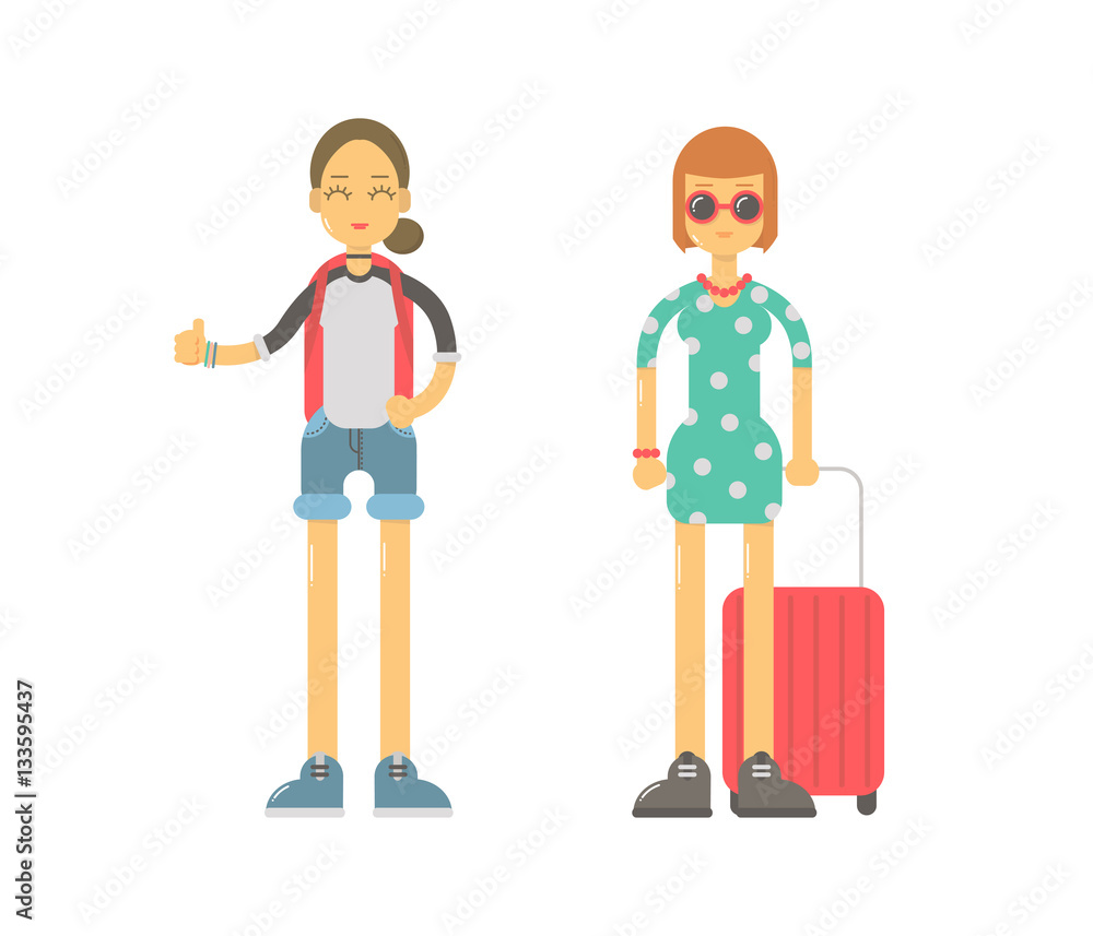 Character Travelers. Girls Going Travel. Women Tourist. Character Travelers. Girls Going Travel. Women Tourist.
