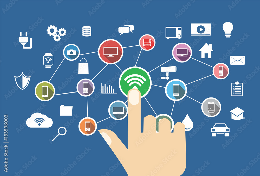 Internet of things. IoT. Smart home. Wireless controller concept Internet of things. IoT. Smart home. Wireless controller concept
