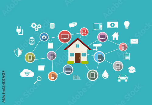 Wallpaper Mural Smart home concept. Internet of things control. Torontodigital.ca