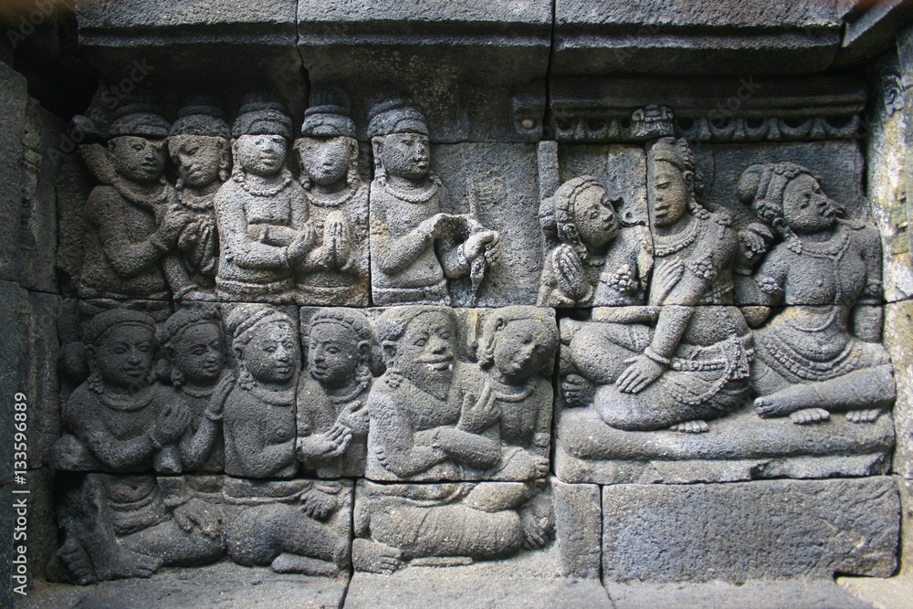 relief in the borobudur temple