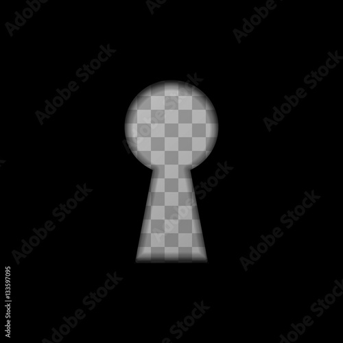 Keyhole shape on transparent background