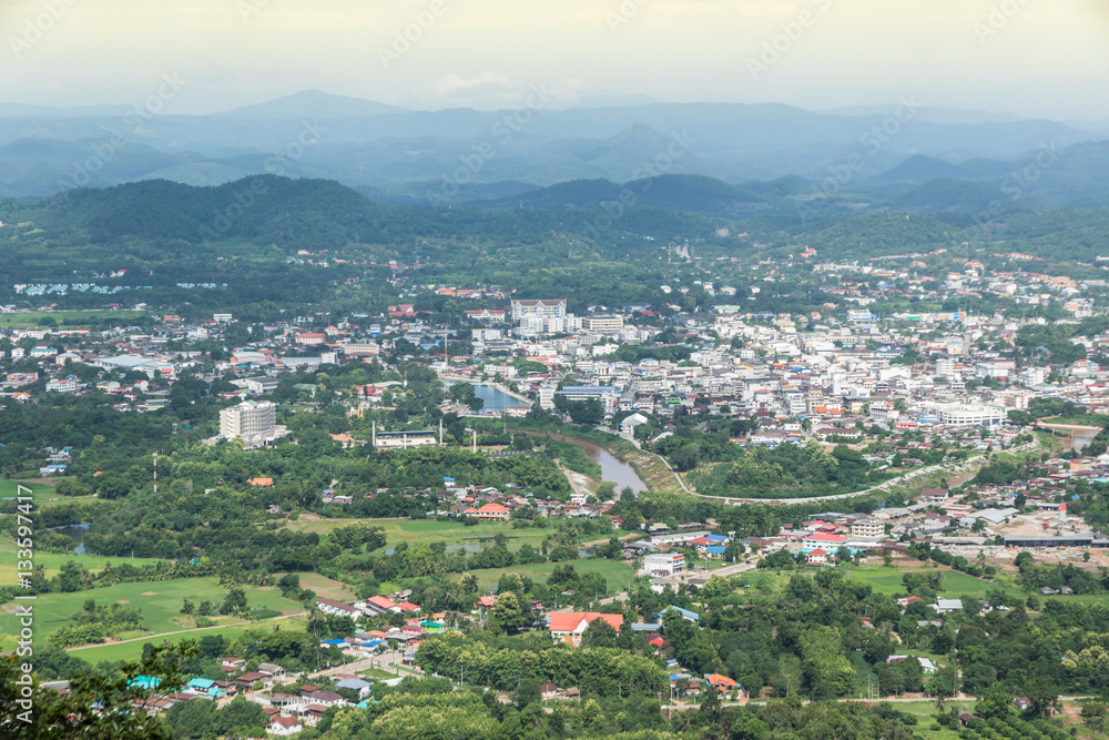 View of the small city
