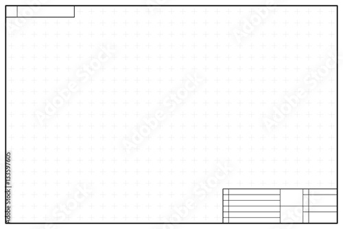 Layout template in blueprint style with marks