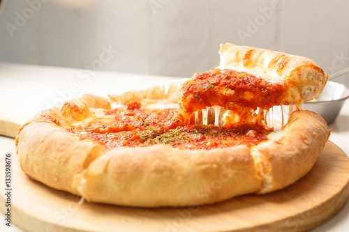 Chicago Style Deep Dish Cheese Pizza