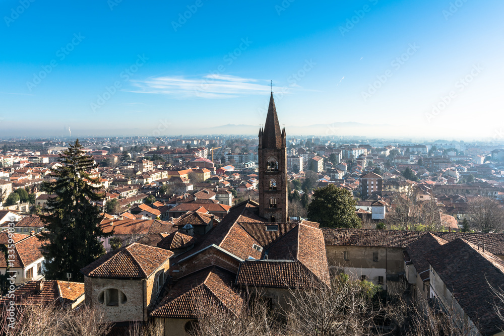 Obraz premium Aerial view of Rivoli, Turin, Italy