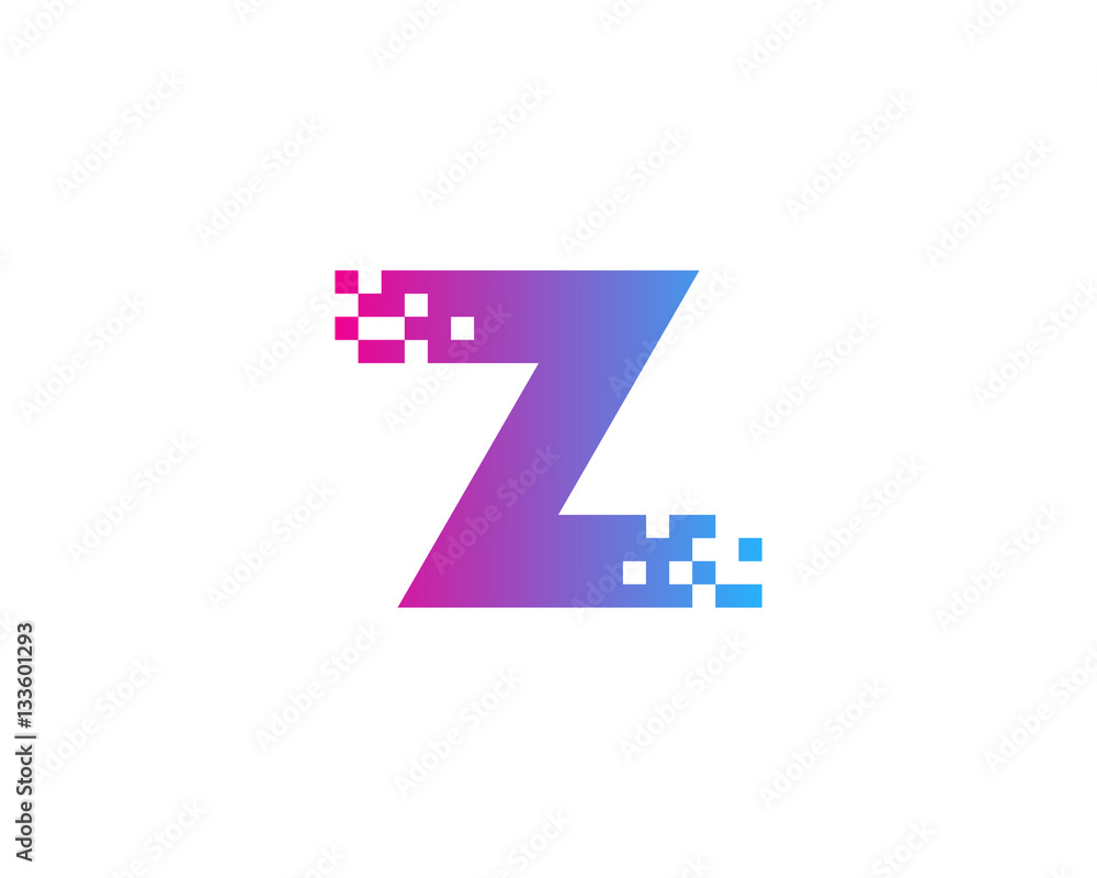 Fototapeta premium Initial Letter Z Pixel Logo Design Element