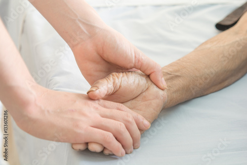 hospital patient hands to care
