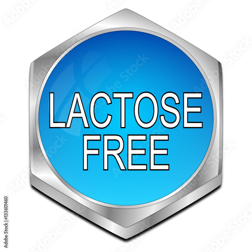 Lactose free Button - 3D illustration