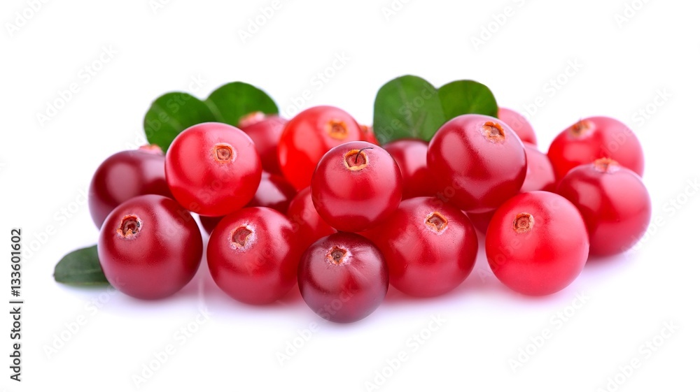 Cranberries with leafs. Cranberries with leafs.