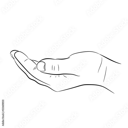 begging hand on white background of vector illustrations